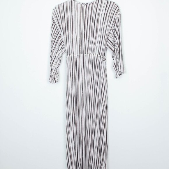H Halston Striped Wrap Midi Dress Women's Size Small - Picture 6 of 7